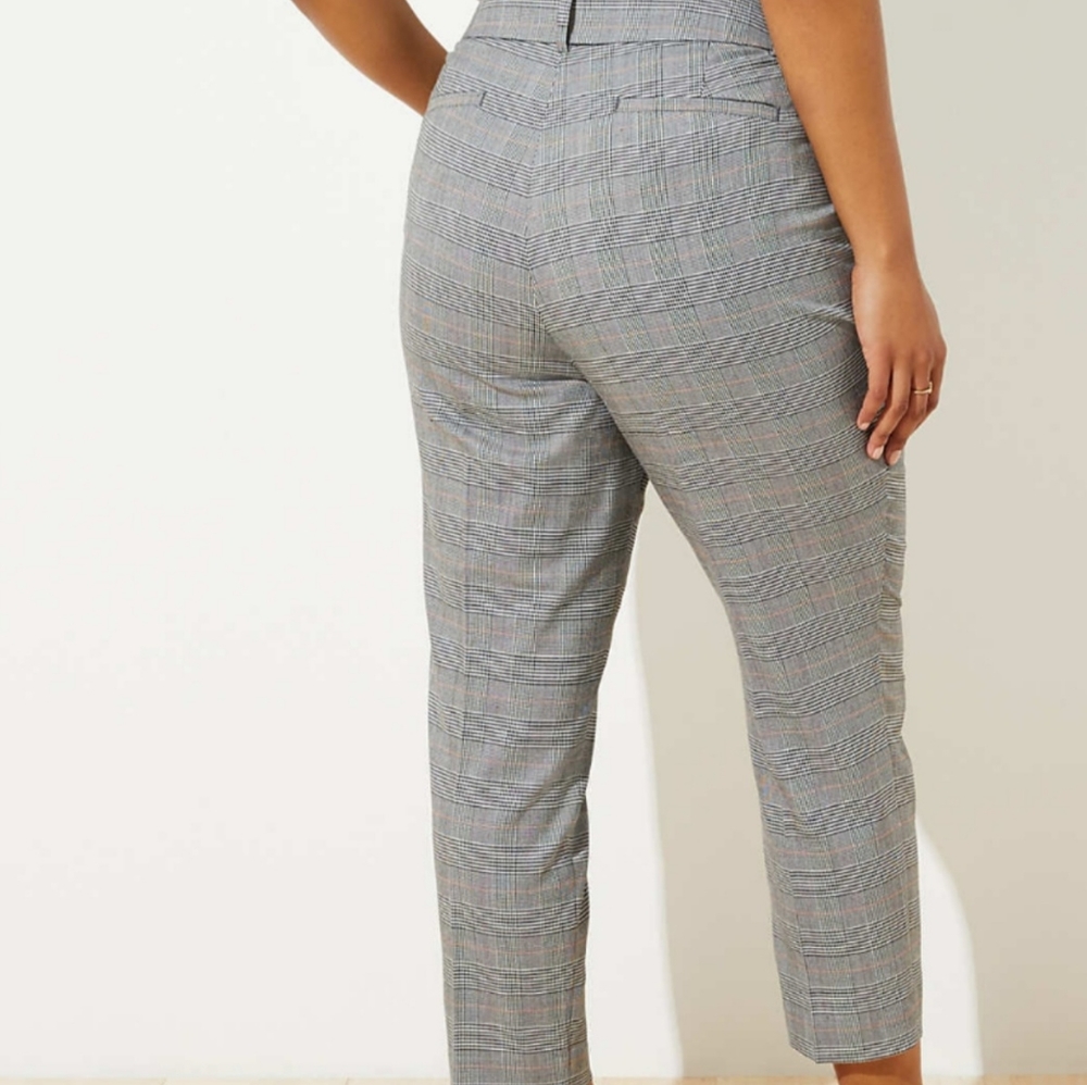 LOFT Plus Plaid Slim Pencil Pant